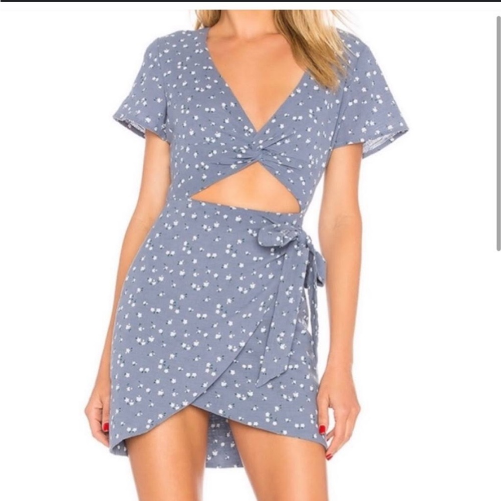 Majorelle Evelyn linen wrap dress